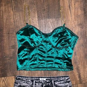 Satin Style Green Top